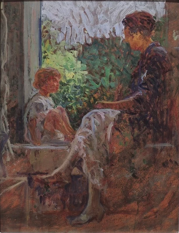 Alla finestra (Vittoria e Margherita) - Museo Giorgio Kienerk, Fauglia, Pisa
